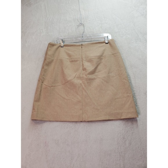 Banana Republic A Line Skirt Womens Size‎ 10 Tan Wool Blend Stretch Back Zipper - Picture 4 of 7